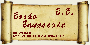 Boško Banašević vizit kartica